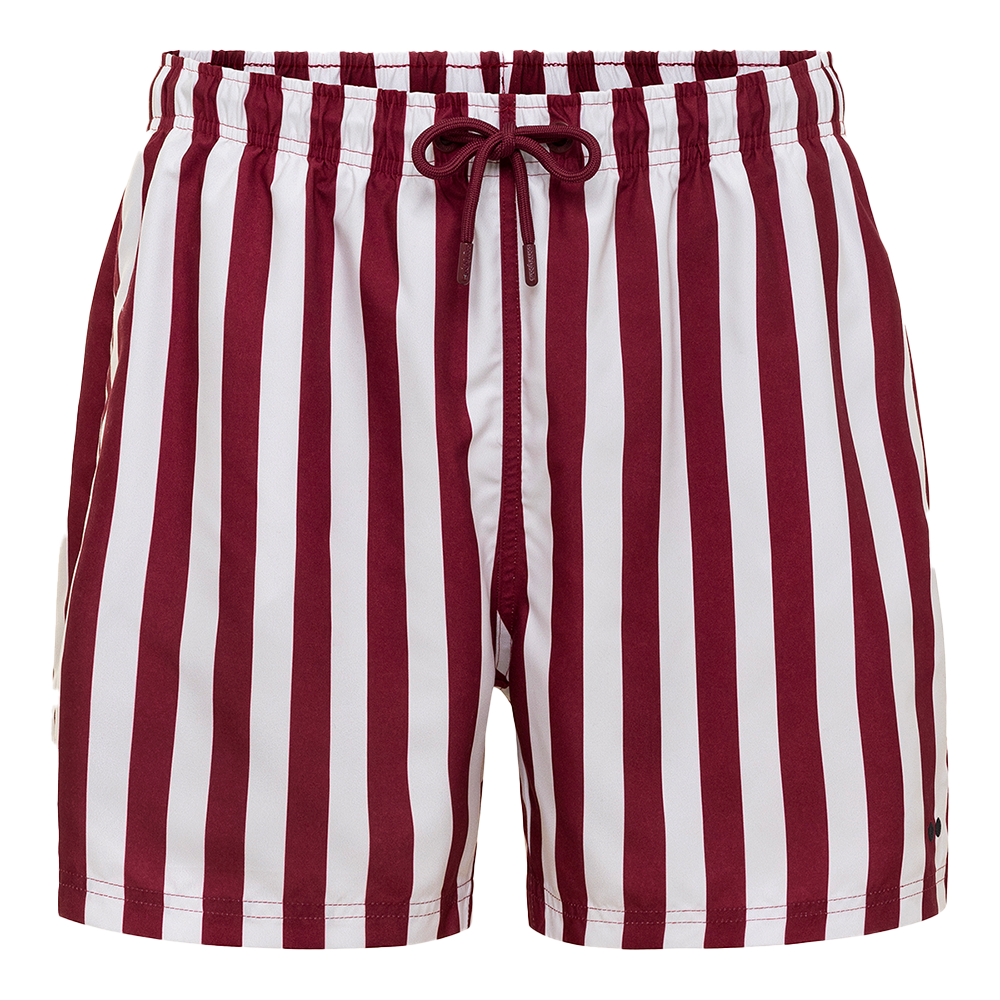 White Tee & Red Stripe Trunks Bundle