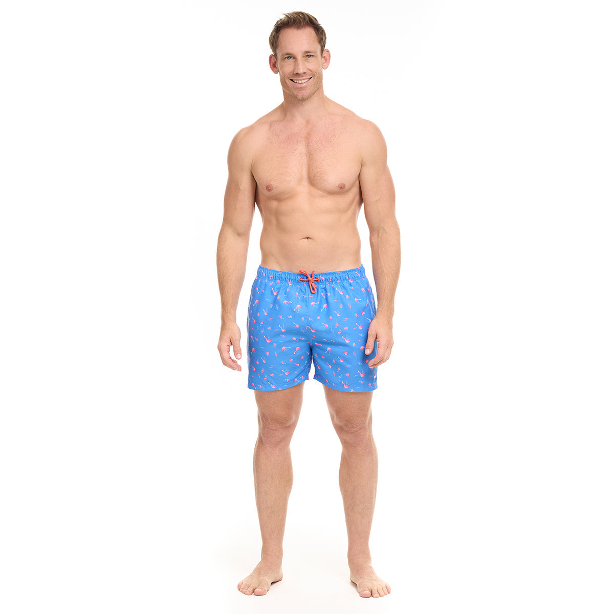 Blue Flamingo Swim Trunks
