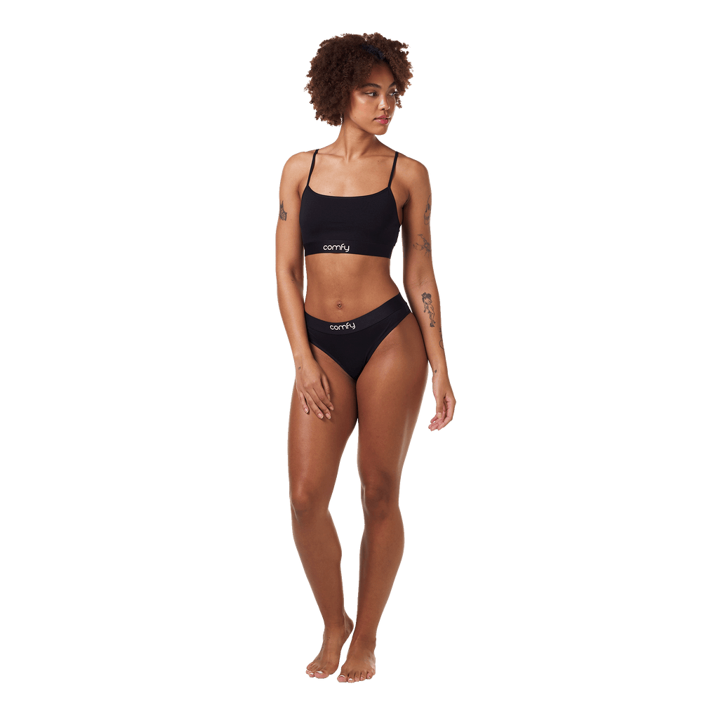 Black Strap Bra & String Bundle