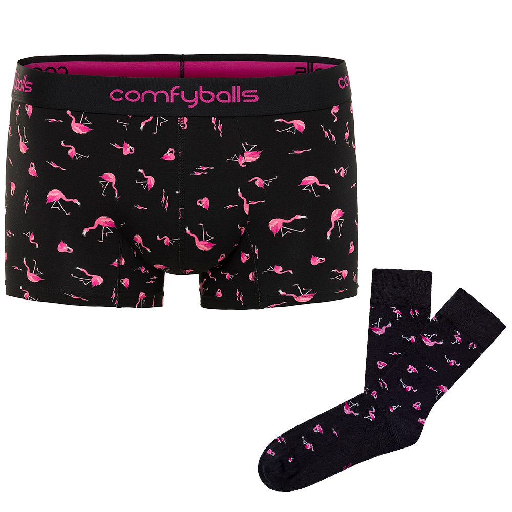 Black Flamingo Boxer & Socks Bundle