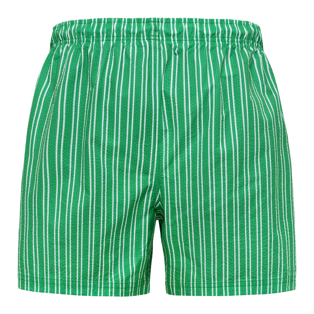 Green Seersucker Swim Trunks