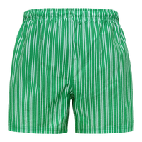 Green shorts with white stripes on a white background