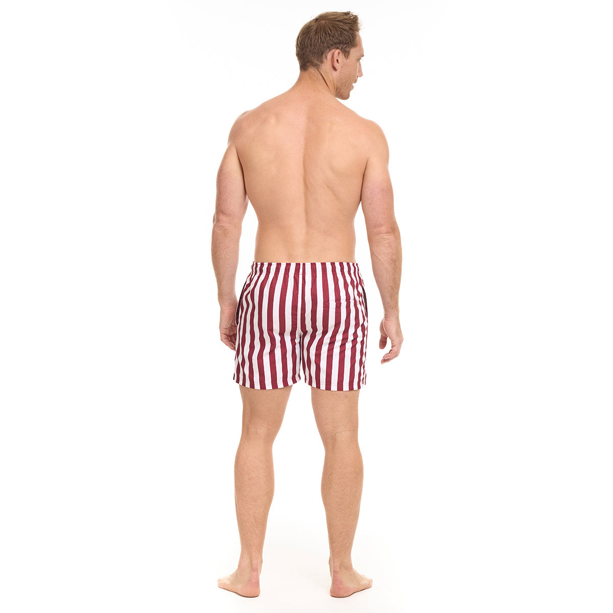 Red Stripe Swim Trunks