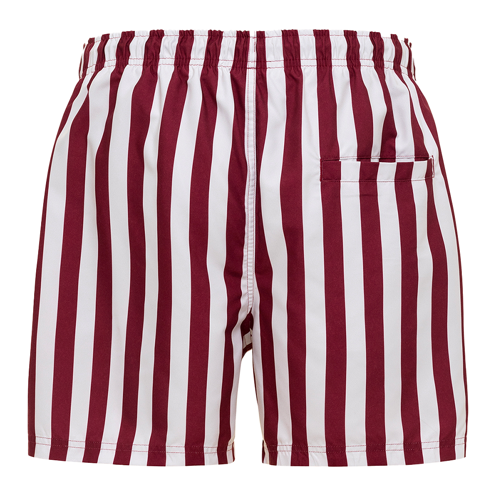 Red Stripe Swim Trunks