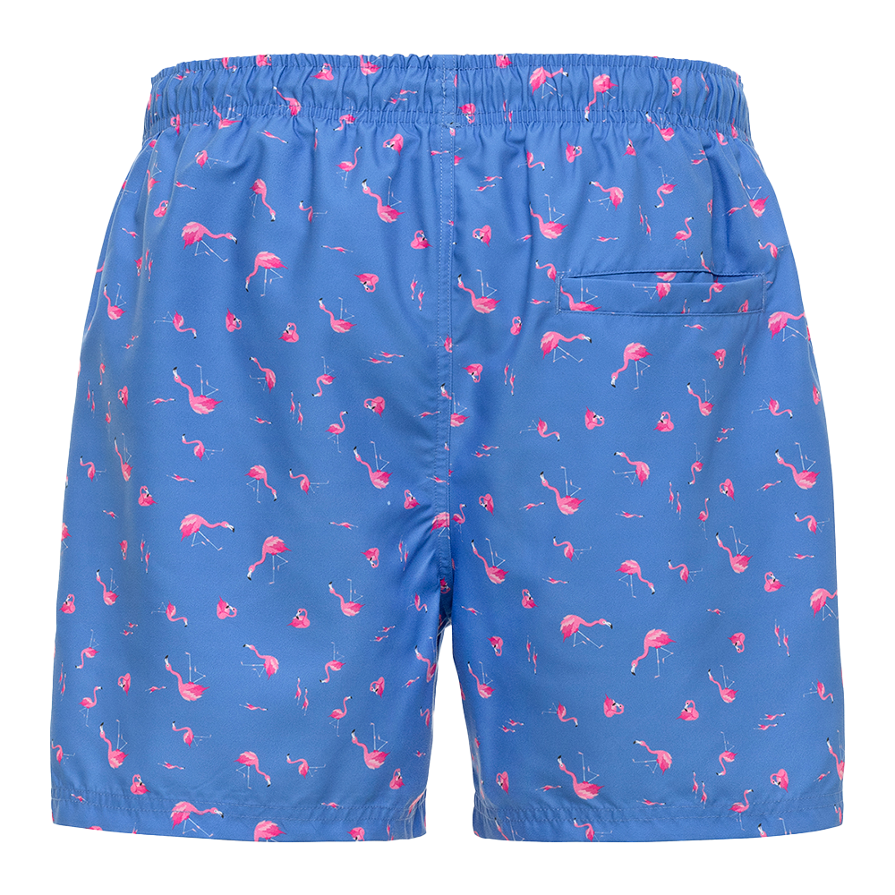 Blue Flamingo Swim Trunks