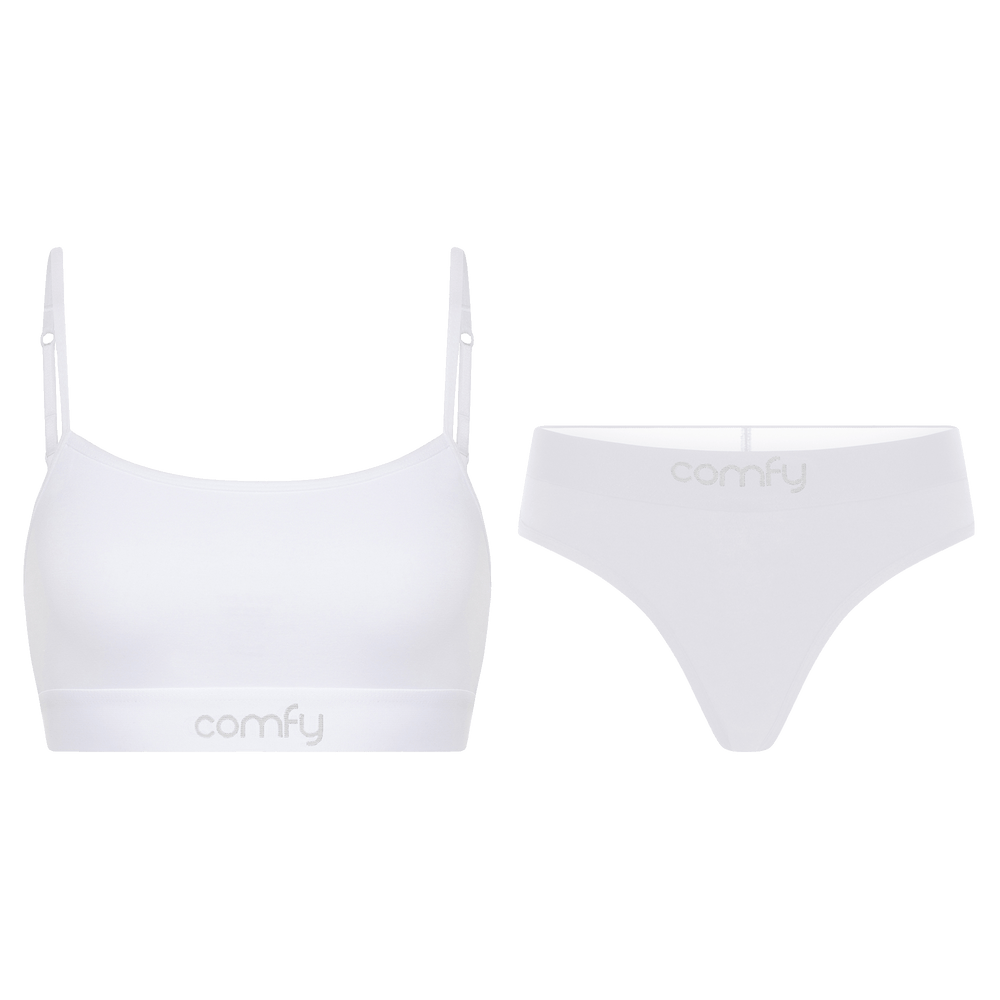 White Strap Bra & String Bundle