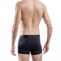 fit:regular | qty:1x | menge:1x | Comfyballs men's boxer briefs in black, shown from the back on a male model against a white background.