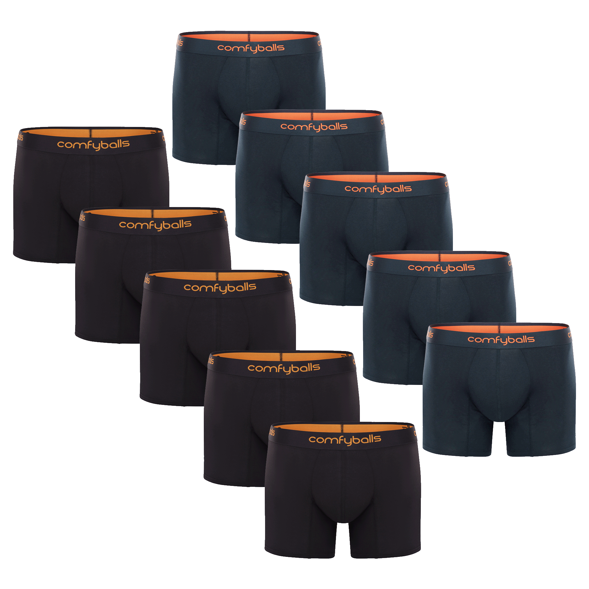Tangerine & Charcoal 10-Pack LONG